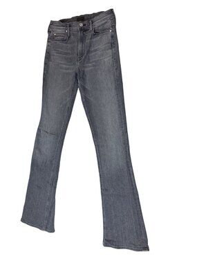 Mother Grey Denim Flared Jeans Womens Size 27 Waist 32" Inseam Fitted Design (G9